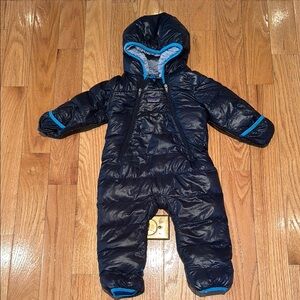 Dark Blue Hooded Snowsuit